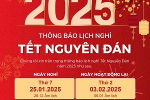 THÔNG BÁO LỊCH NGHỈ TẾT NGUYÊN ĐÁN 2025 – XUÂN ẤT TỴ