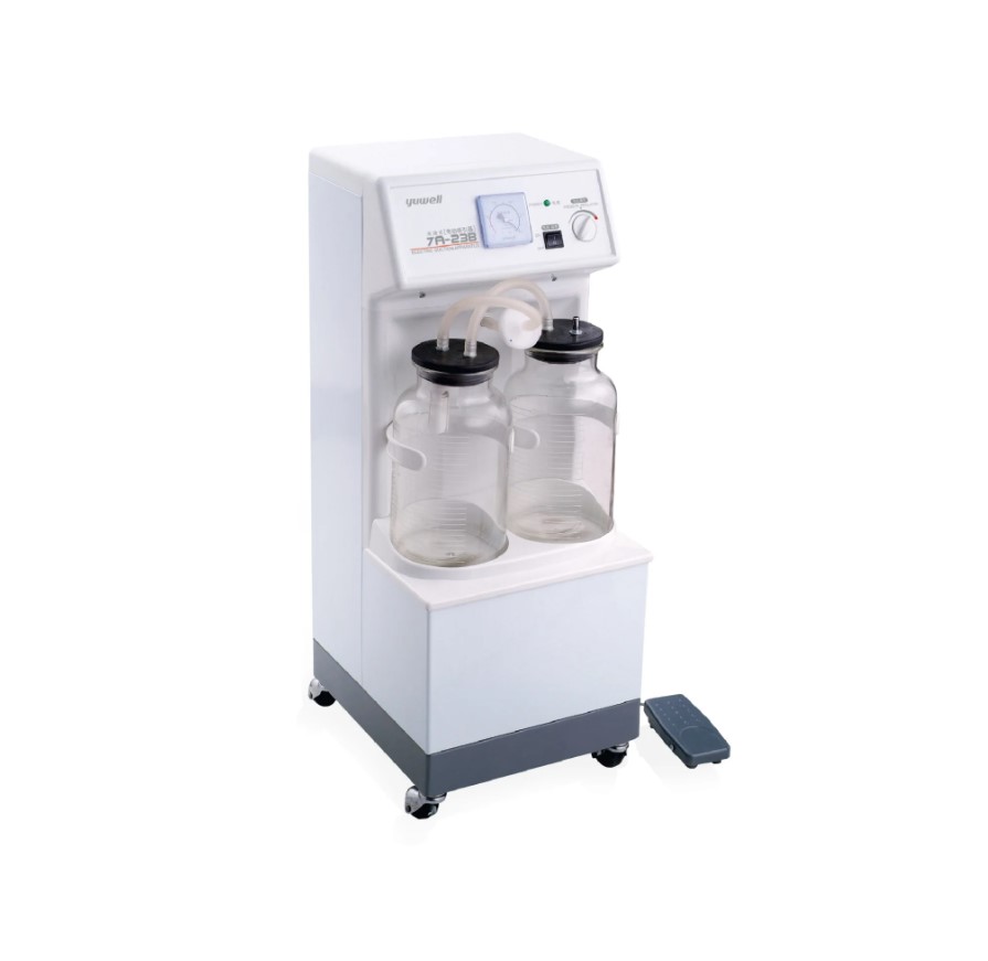 Máy hút dịch Yuwell 2 bình 7A-23B công suất lớn, an toàn và bền bỉ 